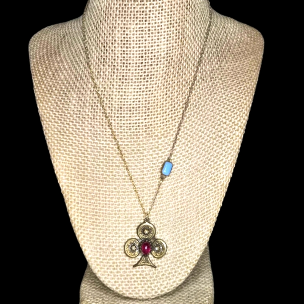 Early Victorian Glass and Opal Opalite Club Necklace